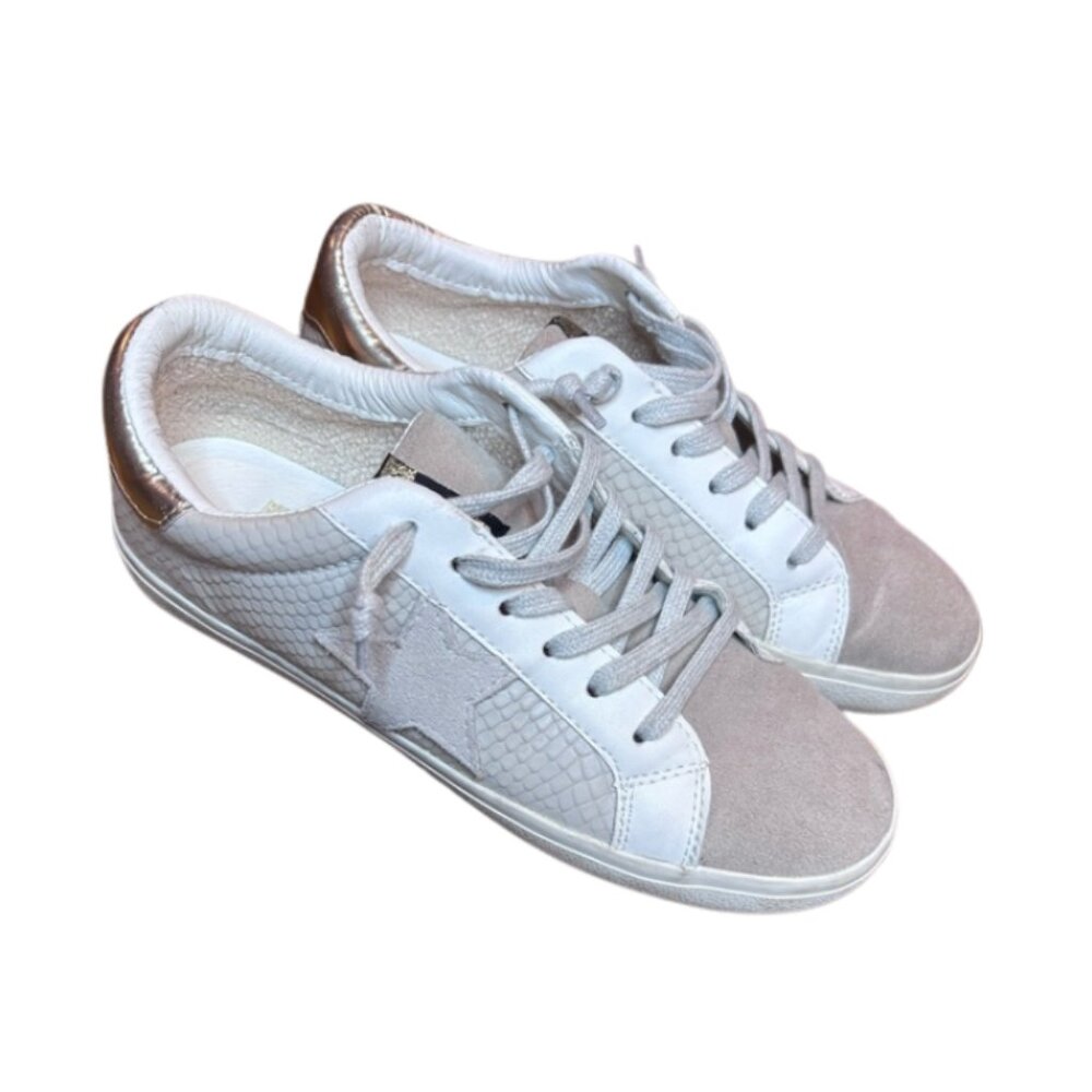 Vintage Havana Kate Snake Meta Sneakers White Dusty Pink Women's Size 8